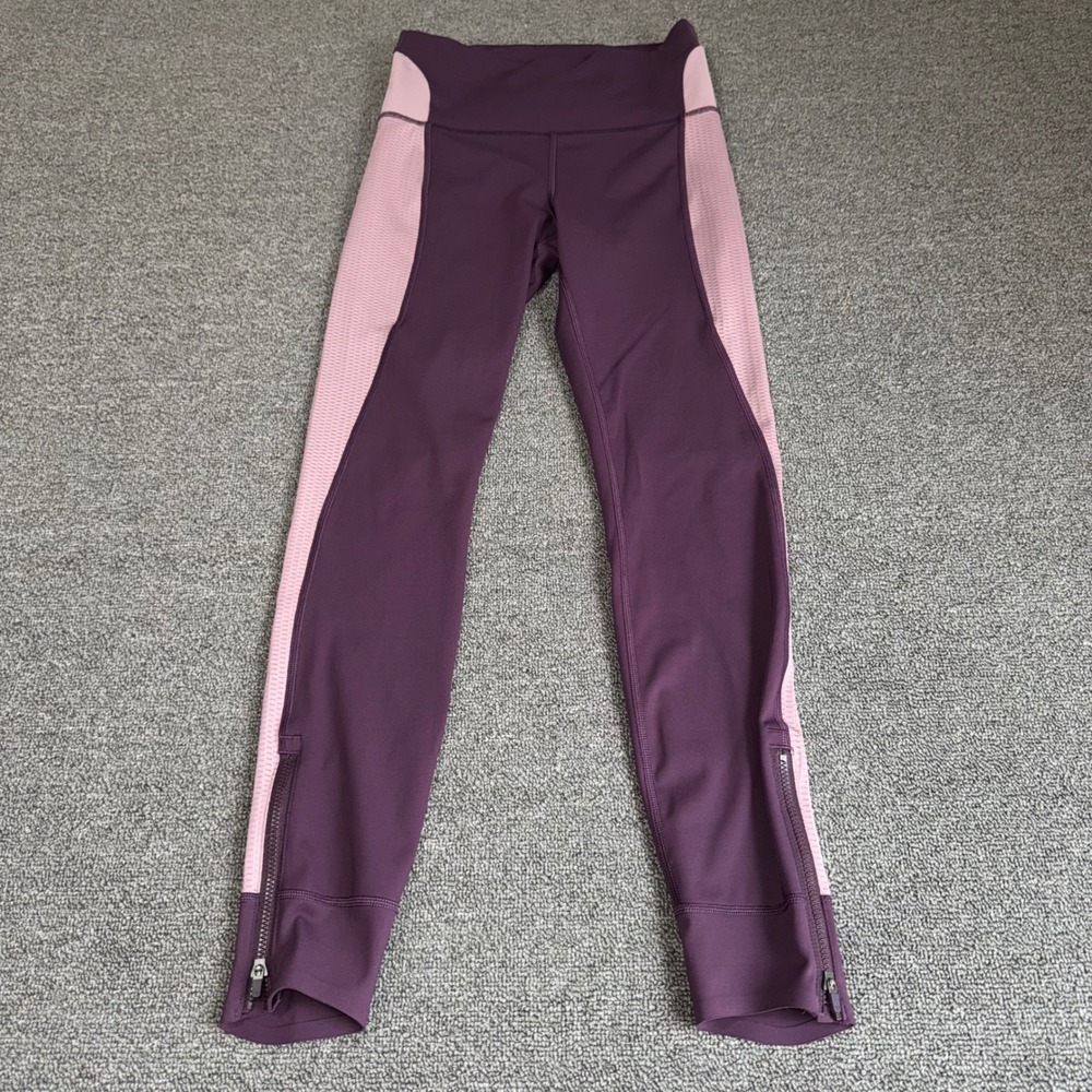 Allyson Felix x ATHLETA Legend Tight Purple Pink Mesh Leggings XS Activewear